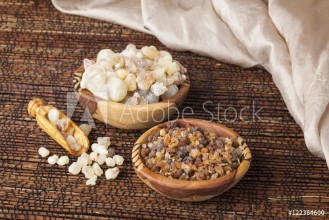 Bild på Myrrh and frankincense  is an aromatic resin used for religious rites incense and perfumes